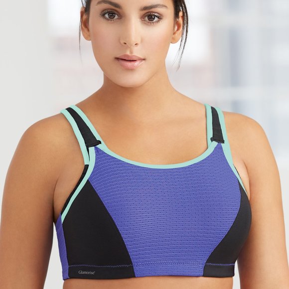 Set of 3! 46D Glamorise SPORT Bra (DOUBLE-LAYER) Wicking (UNDERWIRED) PURPLE NEW - Picture 9 of 15